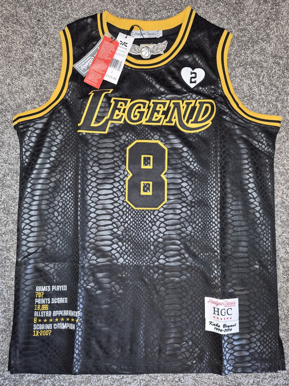Nostalgia Black & Yellow 'Legend' Reptile-Print Basketball Jersey